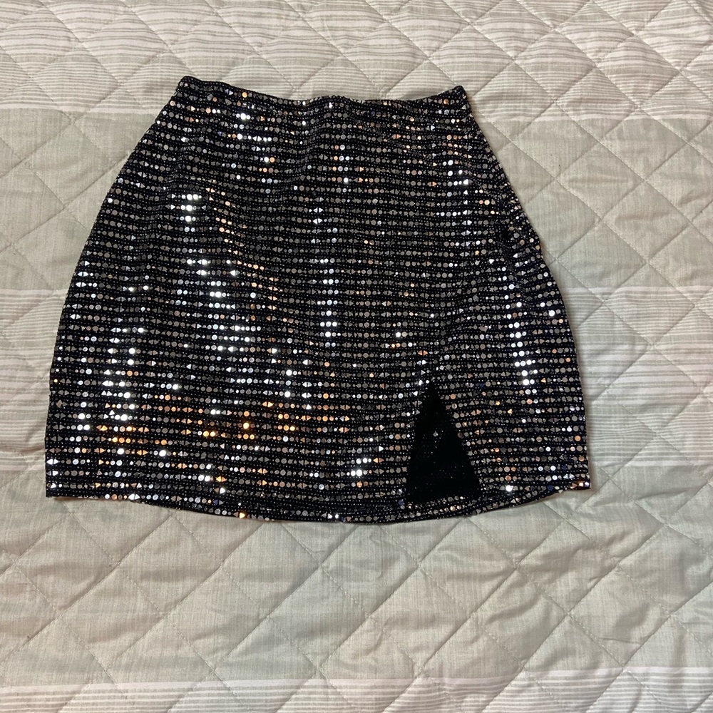 Windsor Black Skirt with Silver Sequins